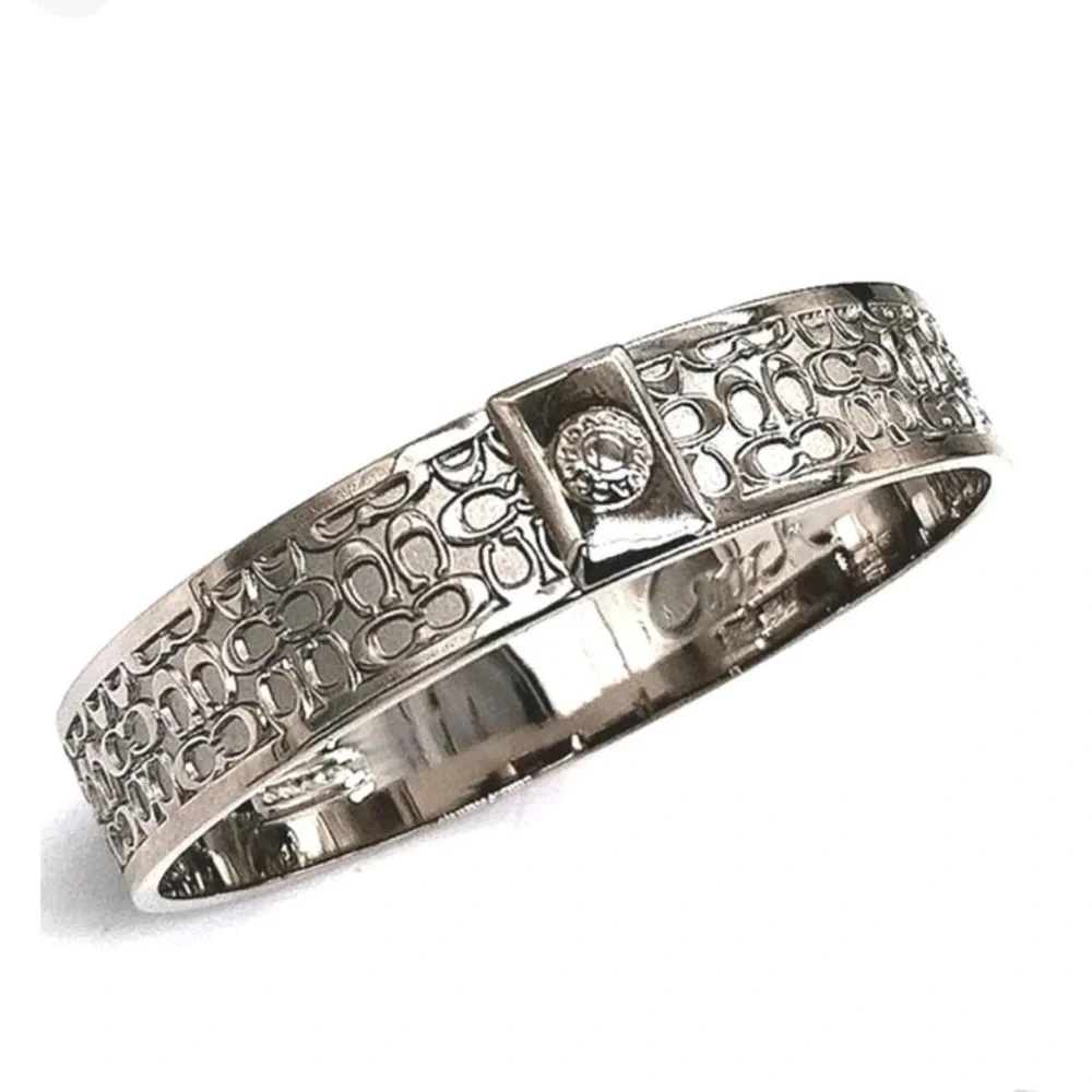 NWOT Coach Silver Logo Bangle